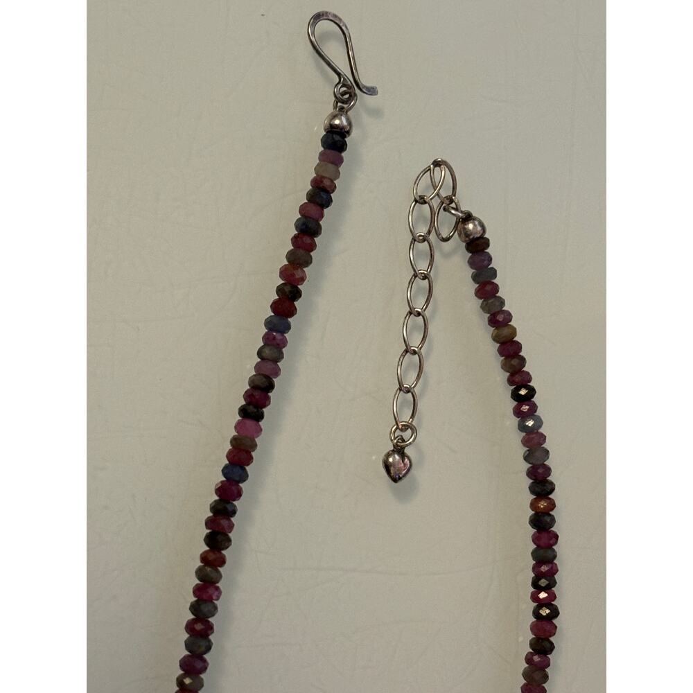 Jay King Mine finds DRT Faceted Rainbow Tourmaline 18-20” Sterling Necklace - Picture 3 of 4